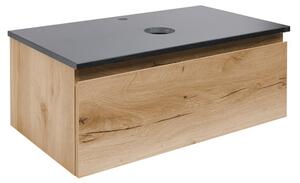 Fürdőszoba szekrény mosdóval SAT B-Way 79x30x45 cm tölgy BWAY80OAKZ