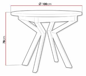 Asztal Victorville 368, 78cm, Fehér, Fekete