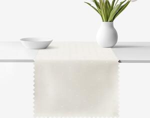 Goldea ünnepi teflonos asztali futó - tej színű alapon fényes négyzetek 35x120 cm