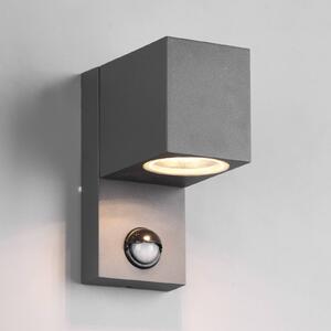 Trio Lighting Roya kültéri fali lámpa 1 izzó szögletes antracit, dimmelhető, Fekete, Alumínium, Modern