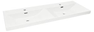 Beépíthető dupla mosdókagyló SAT B-Way szifon és keverő nélkül 121x46 cm fehér matt SATBW212046WM