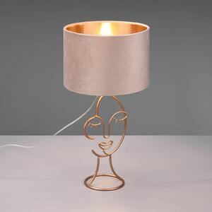 Asztali világítás Mary, arc-design, bézs/arany