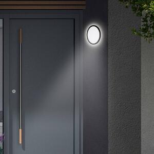 LED kültéri fali lámpa Nizza, Ø 28cm, fekete 4,000K