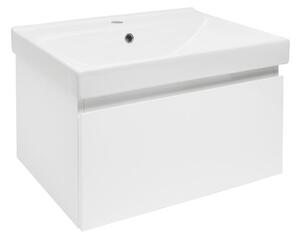 Fürdőszobaszekrény mosdókagylóval SAT B-WAY 59x30x45 cm fehér fényes BWAY60WU1