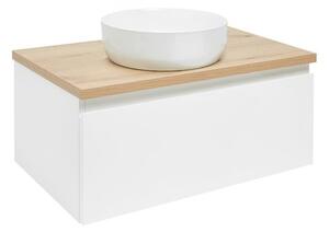 SAT B-WAY 79x30x45 cm fehér fényes BWAY80WDOAK fürdőszoba szekrény fedeles SAT B-WAY 79x30x45 cm fehér fényes BWAY80WDOAK