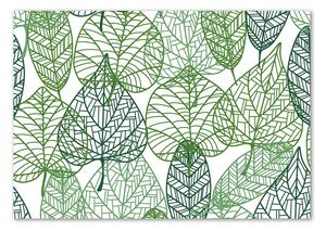 Fali üvegkép Zöld levelek mintázata
