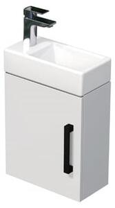 Fürdőszoba szekrény mosdóval SAT Cube Way 40x47,5x20 cm fehér fényű CUBE320401DCBL