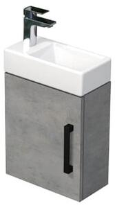 Fürdőszoba szekrény mosdóval SAT Cube Way 40x47,5x20 cm betonszőnyeg CUBE320401DCBE