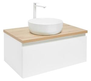 Fürdőszobaszekrény fedeles SAT B-WAY 79x30x45 cm fehér fényes BWAY80WDOAKU2B