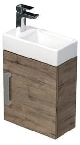 Fürdőszoba szekrény mosdóval SAT Cube Way 40x47,5x20 cm tölgy Wellington matrac CUBE320401DDW