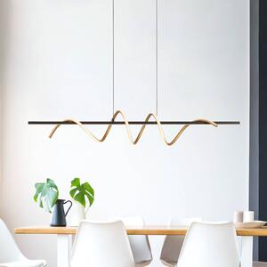 JUST LIGHT. GmbH Emanda LED-es függőlámpa, vas, fekete sárgaréz, dimmelhető, Fekete, Nappali / Étkező, fém, Modern
