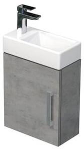 Fürdőszoba szekrény mosdóval SAT Cube Way 40x47,5x20 cm betonszőnyeg CUBE320401DBE