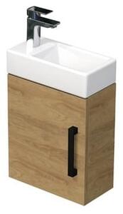 Fürdőszoba szekrény mosdóval SAT Cube Way 40x47,5x20 cm tölgy Hickory matrac CUBE320401DCDH