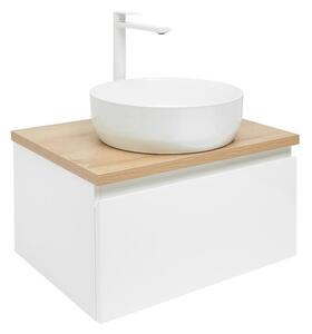 Fürdőszobaszekrény fedővel SAT B-WAY 59x30x45 cm fehér fényes BWAY60WDOAKU2B