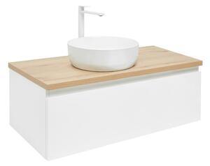 SAT B-WAY 99x30x45 cm fehér fényes BWAY100WDOAKU2B fürdőszoba szekrény fedővel SAT B-WAY 99x30x45 cm fehér fényes