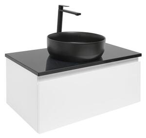 Fürdőszobaszekrény fedeles SAT B-WAY 79x30x45 cm fehér fényes BWAY80WZUB