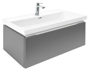 Fürdőszoba szekrény mosdóval és keverővel SAT Feel 80x30x44,8 cm antracit szőnyeg SATFEEL80ANTU4BA