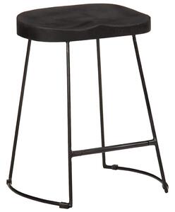 VidaXL bárszékek 2 db Fekete 46x38x52 cm tömör fa Mango