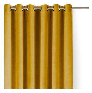 Mustársárga bársony dimout (részleges sötétítő) függöny 140x225 cm Velto – Filumi