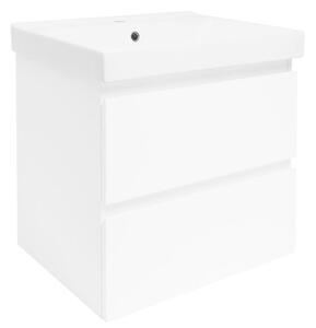 Fürdőszoba szekrény mosdóval SAT B-Way 59x50x45 cm fehér fényű BWAY260WU1BI