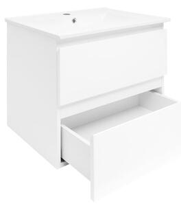Fürdőszobaszekrény mosdókagylóval SAT B-Way 59x50x45 cm fehér fényes BWAY260WU4BI