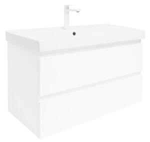 Fürdőszoba szekrény mosdóval SAT B-Way 99x50x45 cm fehér fényű BWAY2100WU1BBI