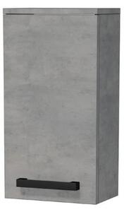 Alacsony fürdőszobai szekrény fekete fogantyúval SAT Cube Way 32,5x63x20 cm betonszőnyeg CUBE3CH32BE