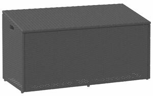 VidaXL fekete polyrattan kerti tárolóláda 110x50x58 cm