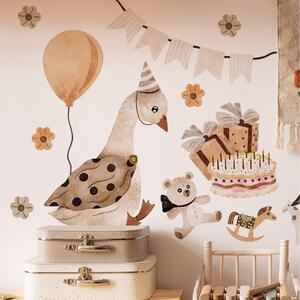 Gario Falmatrica gyerekeknek Goose vintage birthday - liba léggömbbel és tortával