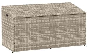 VidaXL világosszürke polyrattan kerti tárolóláda 110x50x58 cm