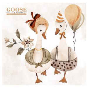 Gario Falmatrica gyerekeknek Goose vintage birthday - szerelmes libák