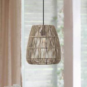 PR Home Saigon függőlámpa, rattan megjelenés, szürke, Ø 28 cm
