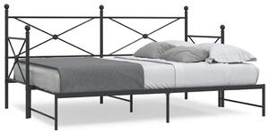 VidaXL fekete acél kihúzható kanapéágy matrac nélkül 75x190 cm