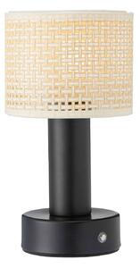 PR Home Tiara újratölthető asztali lámpa, CCT, rattan/fekete