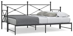 VidaXL kihúzható kanapéágy matrac nélkül fekete 90x200 cm acél