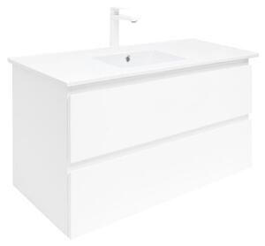 Fürdőszoba szekrény mosdóval SAT B-Way 99x50x45 cm fehér fényű BWAY2100WU4B2