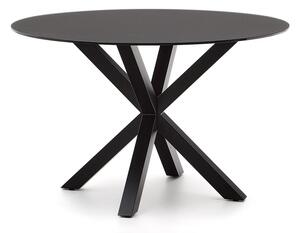Fekete kerek étkezőasztal üveg asztallappal ø 120 cm Argo – Kave Home