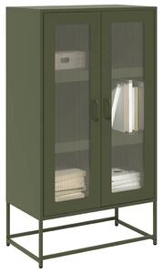VidaXL Highboard olívazöld 68x39x123 cm Acél
