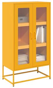 VidaXL Highboard Mustársárga 68x39x123 cm Acél