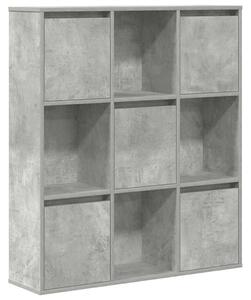 VidaXL betonszürke szerelt fa könyvespolc 89x24x101,5 cm
