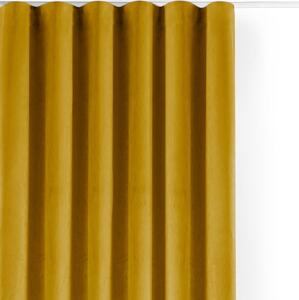 Mustársárga bársony dimout (semi-opac) függöny 140x175 cm Velto – Filumi