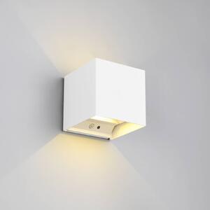 LED újratölthető kültéri fali lámpa Talent, fehér, szélesség 10 cm