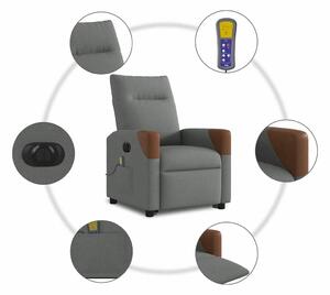 VidaXL sötétszürke szövet dönthető elektromos álló masszázsfotel