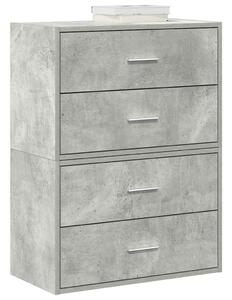 VidaXL szekrények 2 fiókkal 2 db betonszürke 60x31x40 cm gépelt fa