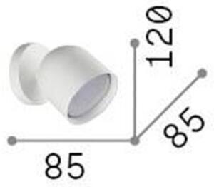 Ideal Lux fali lámpa Dodo fekete 1-fényű fém Ø 8,5 cm