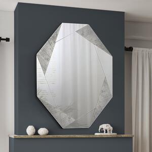 Modern fali tükör, LAVERNA, ezüst, 120x92 cm