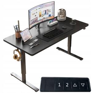 Elektromos emelőasztal Fekete 160 cm Magasságállítás 72-118 cm