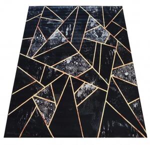Fekete szőnyeg érdekes részletekkel Szélesség: 80 cm | Hosszúság: 150 cm
