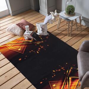 Fekete szőnyeg merész mintával Szélesség: 60 cm | Hosszúság: 100 cm