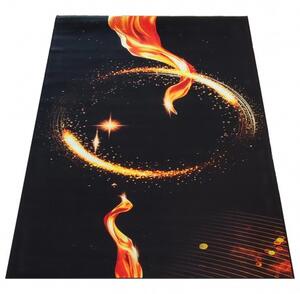 Fekete szőnyeg tűzkörrel Szélesség: 80 cm | Hosszúság: 150 cm